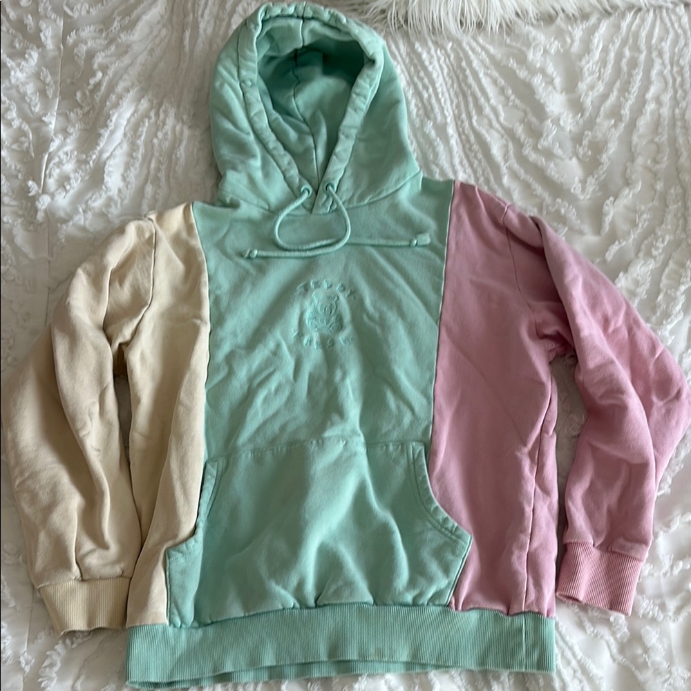 Teddy Fresh Colorblock Hoodie - Mint, Pink, Beige